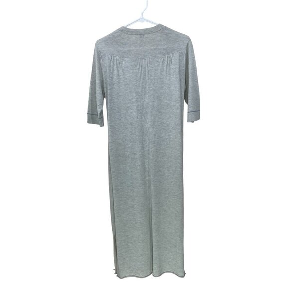 POETRY Size 2 Women Silk/Cashmere Long Duster Cardigan Short Sleeve Gray - Picture 2 of 8